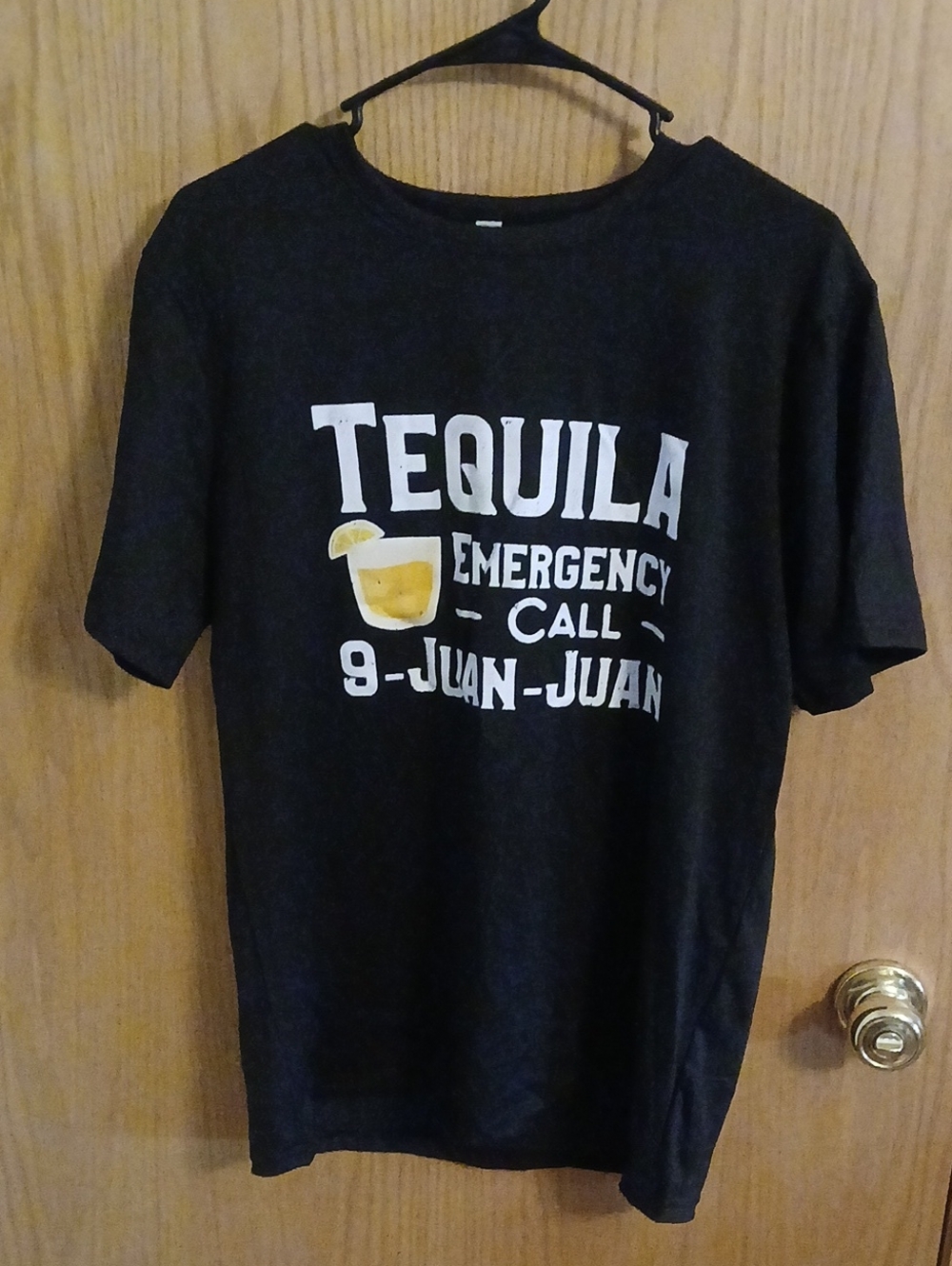 Mens Black 'Tequila Emergency Call' Graphic Tee